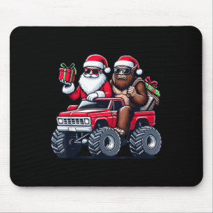 Tapis De Souris Père Noël Bigfoot équitation Monster Camion Noël T