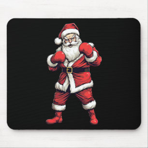 Tapis De Souris Père Noël Boxeur Boxe Kickboxing Noël Xmas
