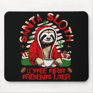 Tapis De Souris Père Noël café paresseux