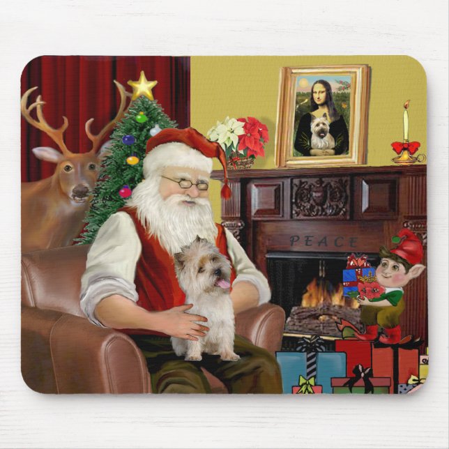 Tapis De Souris Père Noël Cairn Terrier (Devant)