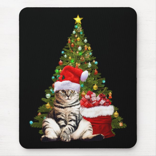 Tapis De Souris Père Noël Cat (Devant)