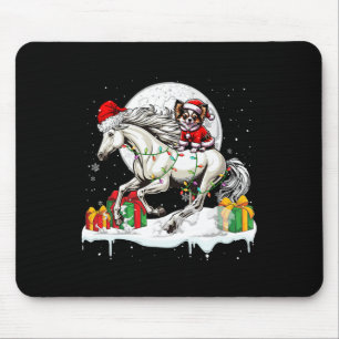 Tapis De Souris Père Noël Chihuahua équitation Cheval Noël Proprié