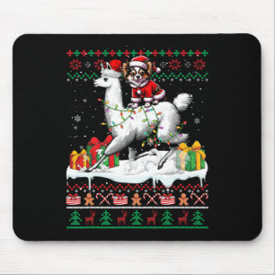 Tapis De Souris Père Noël Chihuahua équitation Llama Sweat de Noël