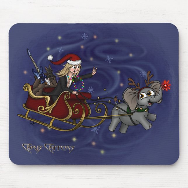 Tapis De Souris Père Noël Chris et Wilbur Sleigh Ride Pad (Devant)