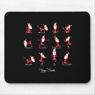 Tapis De Souris Père Noël Christmas Yoga Pose Père Noël Namaste Na