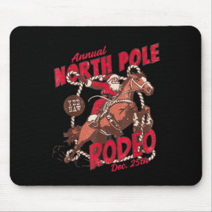 Tapis De Souris Père Noël cowboy vintage nord le rodéo pays