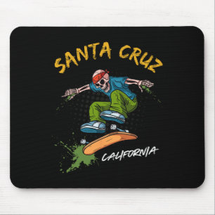 Tapis De Souris Père Noël-cruz Skeleton Skateboard Beach Funny Hal