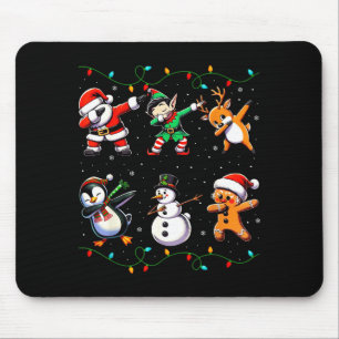Tapis De Souris Père Noël Dabbing Lumières de Noël Enfants Filles 