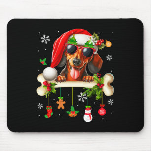 Tapis De Souris Père Noël Dachshund Sungles Jote Bone Xmas proprié