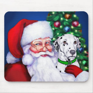 Tapis De Souris Père Noël Dalmatien à Noël