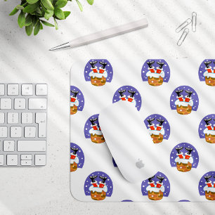 Tapis De Souris Père Noël dans cheminée, neige, Noël, Nouvel An
