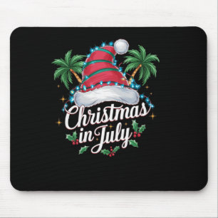 Tapis De Souris Père Noël de Noël d'été Chapeau et Palmiers - Troc