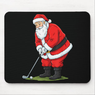 Tapis De Souris Père Noël de Noël Golf Golfeur Xmas Drôle de Noël