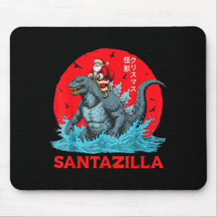 Tapis De Souris Père Noël de Noël montant le monstre japonais Kaij
