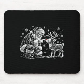 Tapis De Souris Père Noël drôle Boop Noël Rétro Renne