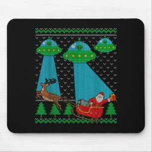 Tapis De Souris Père Noël drôle d'Alien Ufo Luge Sweat de Noël lai