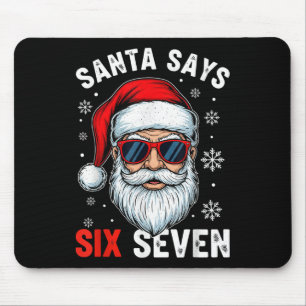 Tapis De Souris Père Noël drôle dit six sept argot Gen Alpha Noël
