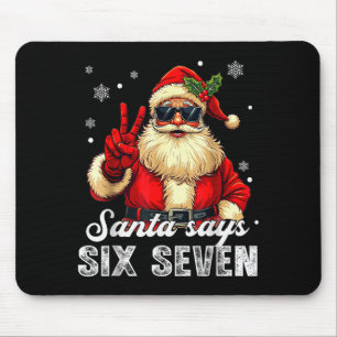 Tapis De Souris Père Noël drôle dit six sept Noël 67 Meme Xmas