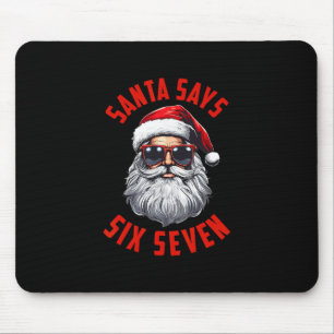 Tapis De Souris Père Noël drôle dit six sept Noël 67 Meme Xmas
