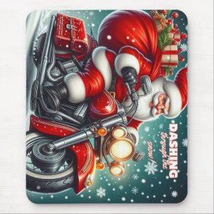Tapis De Souris Père Noël en moto