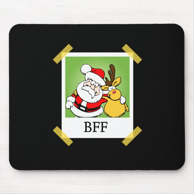 Tapis De Souris Père Noël et renne BFF (Devant)