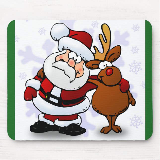 TAPIS DE SOURIS PÈRE NOËL ET RUDOLPH (Devant)