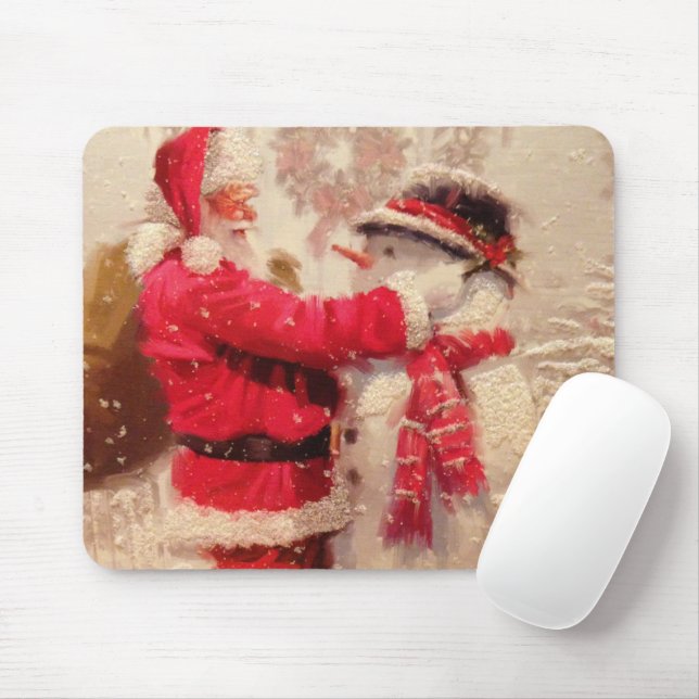 Tapis De Souris Père Noël et snowman (Avec souris)