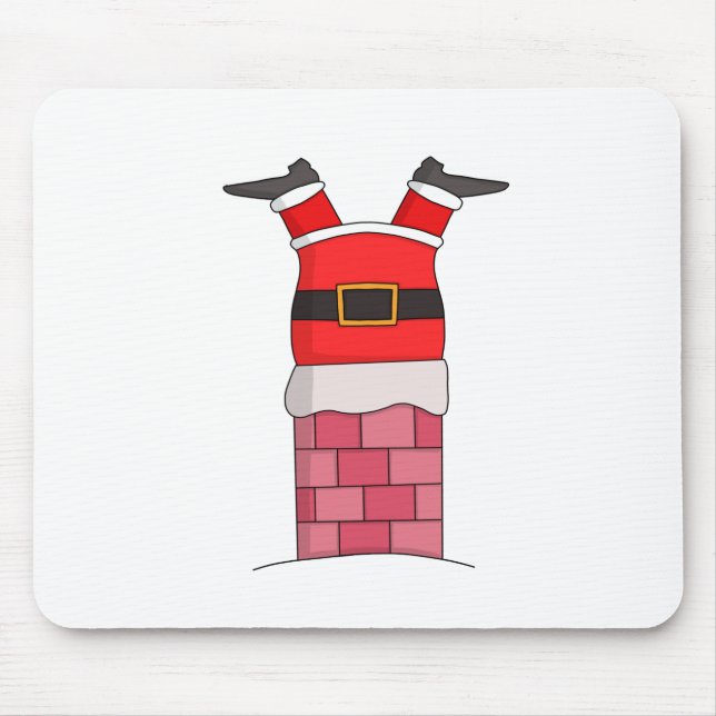 Tapis De Souris Père Noël farci dans la cheminée (Devant)