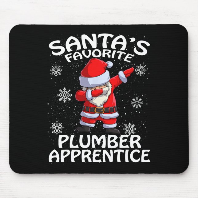 Tapis De Souris Père Noël Favori Plumber Apprentice Noël (Devant)