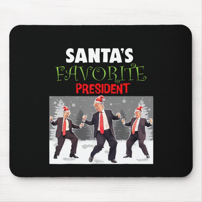 Tapis De Souris Père Noël Favori Président Père Noël Trump Danser  (Devant)
