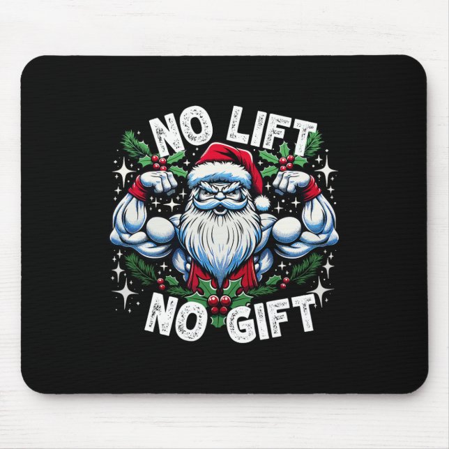 Tapis De Souris Père Noël Fitness Bodybuilding Noël non Ascenseur  (Devant)