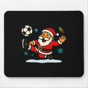 Tapis De Souris Père Noël Football Sports Jouant Noël Neige X