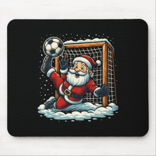 Tapis De Souris Père Noël Gardien de but de football Sports Jouant