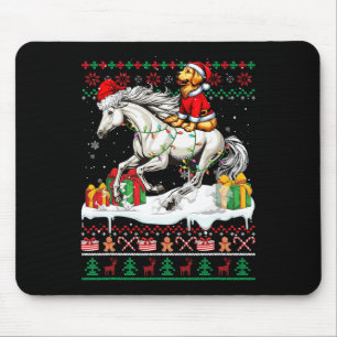 Tapis De Souris Père Noël Golden Retriever équitation Cheval Noël