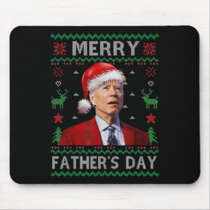 Tapis De Souris Père Noël Joe Biden Joyeux Fête des pères Laid Noë