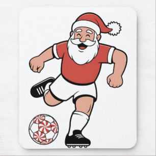 Tapis De Souris Père Noël jouant au football Noël Joueur Sport