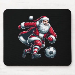 Tapis De Souris Père Noël Joue Soccer Sport Noël Femmes Hommes Enf