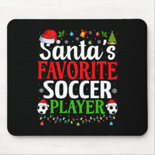 Tapis De Souris Père Noël Joueur de football favori Xmas Funny Noë
