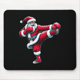 Tapis De Souris Père Noël Kickboxing Boxe Pieds Froids Sports Cool