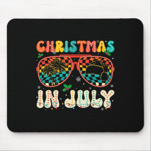 Tapis De Souris Père Noël Lunettes de soleil Plage Noël en Juillet