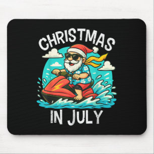 Tapis De Souris Père Noël Noël En Juillet Fête Hawaiienne Palm Tre
