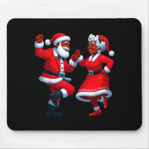 Tapis De Souris Père Noël noir américain dansant à Noël Mme