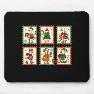 Tapis De Souris Père Noël Oie Silly Timbre de Noël Mignon Joyeux O