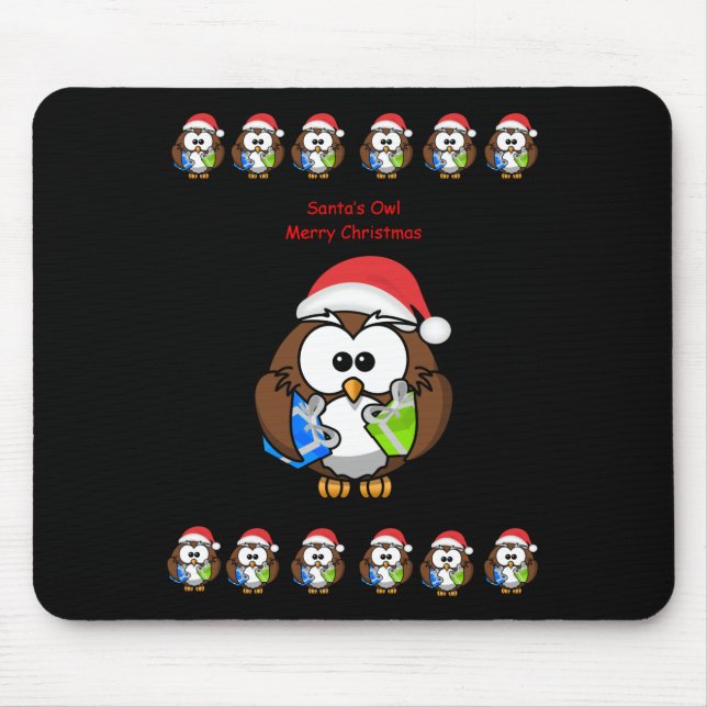 Tapis De Souris Père Noël Owl Souris (Devant)
