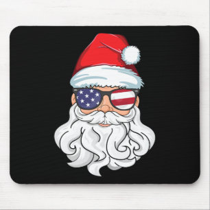 Tapis De Souris Père Noël Patriotique Usa Lunettes Enfants Noël I