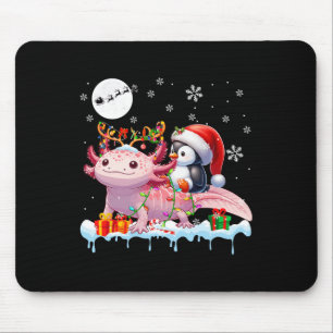 Tapis De Souris Père Noël Penguin équitation Axolotl Reindeer Noël