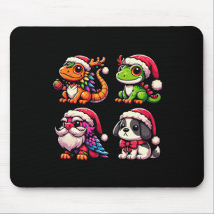 Tapis De Souris Père Noël Petites aides mignonne animal Noël Colle