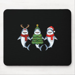 Tapis De Souris Père Noël requin Noël rétro rennes 