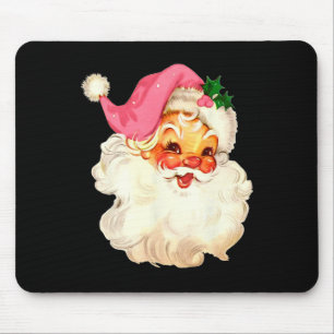 Tapis De Souris Père Noël Rose Visage Noël Ancien Xmas Vintage P