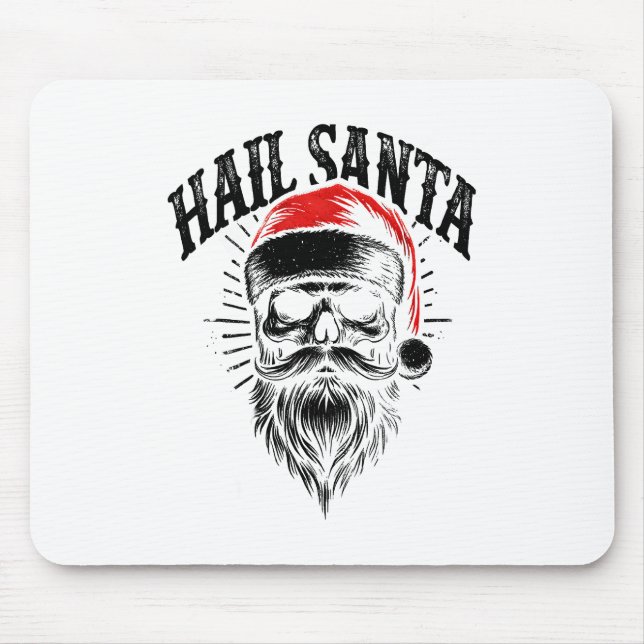 Tapis De Souris Père Noël rouge crâne Noël vacances (Devant)
